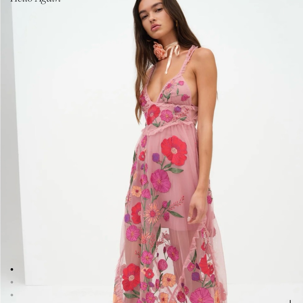 For Love & Lemons Kaylee Maxi Dress w/Slip